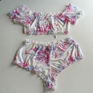 La vie en rose - floral sleep set - size S